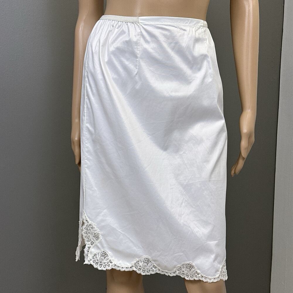 Vintage Wonder Maid Half Slip Skirt Small Lace Slits Antron Swishy Shiny